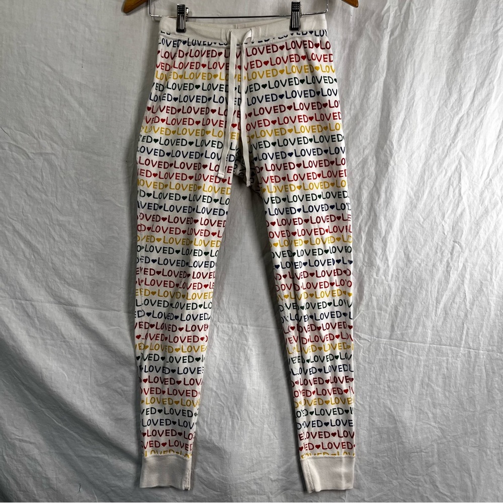 Hanna Andersson Girls Small Organic Cotton Rainbow Loved Pull On Sweatpants S